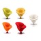 Manhattan Comfort Tulip Swivel Accent Chair Set of 5 in Multi Color White, Orange, Yellow, Green and Red 5-AC029 - alternate 1